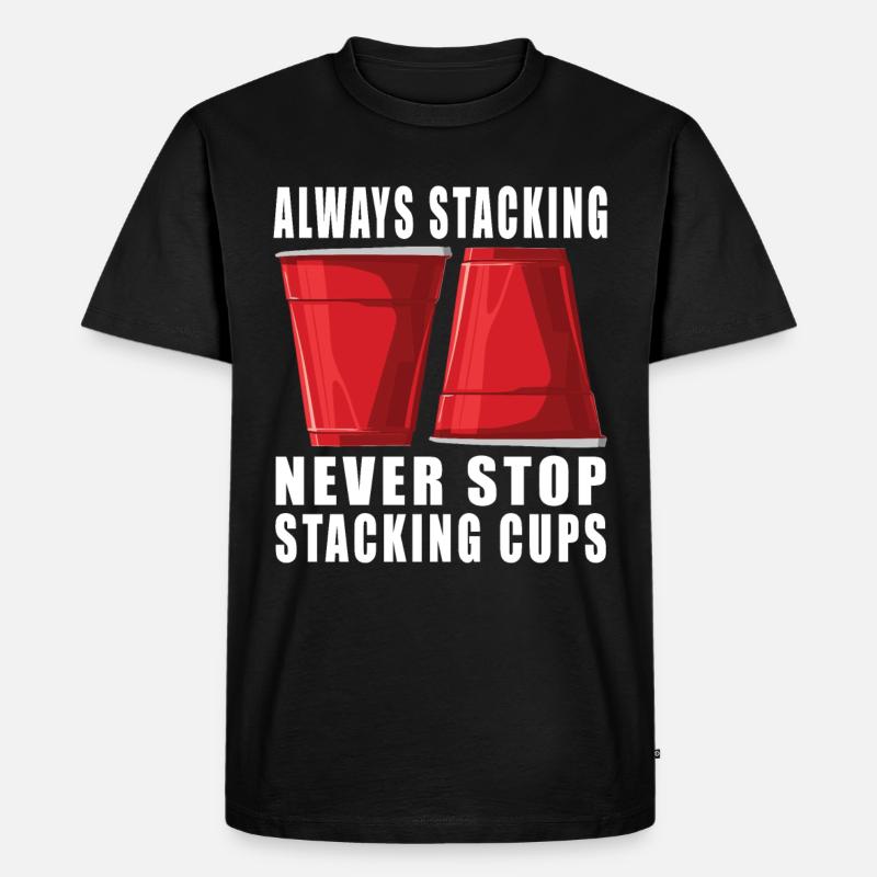 Stapeln Von Bechern Speed Stacker - Männer Premium Bio T-Shirt - Schwarz