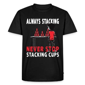 Empilage de gobelets Speed Stacker - T-shirt Premium bio Homme - noir - Devant - Nico (187cm)