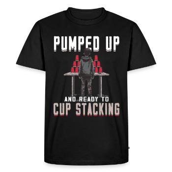 Stacking Cups Speed Stacker - Men's Premium Organic T-Shirt - black - Front - Nico (187cm)