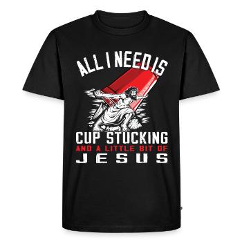 Empilage de gobelets Speed Stacker - T-shirt Premium bio Homme - noir - Devant - Nico (187cm)