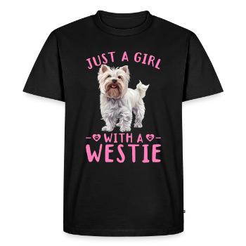 Westie West Highland White Terrier Race de chien - T-shirt Premium bio Homme - noir - Devant - Nico (187cm)