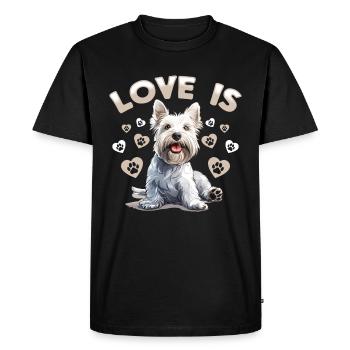 Westie West Highland White Terrier Race de chien - T-shirt Premium bio Homme - noir - Devant - Nico (187cm)