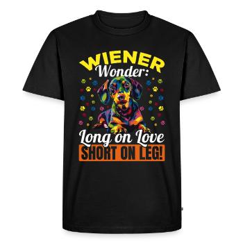 Teckel Doxie Wiener Race de chien Wiener Wonder - T-shirt Premium bio Homme - noir - Devant - Nico (187cm)