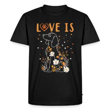 Dachshund Doxie Wiener Dog Breed Love Is - Men's Premium Organic T-Shirt - black - Front - Nico (187cm)