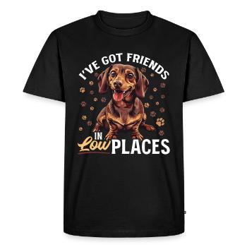 Teckel Doxie Wiener Race de chien J’ai des amis - T-shirt Premium bio Homme - noir - Devant - Nico (187cm)
