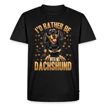 Teckel Doxie Wiener Race de chien Je préfère - T-shirt Premium bio Homme - noir - Devant - Nico (187cm)