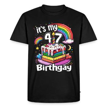 C’est ma naissancegay Naissance-gay Gay Gay - T-shirt Premium bio Homme - noir - Devant - Nico (187cm)