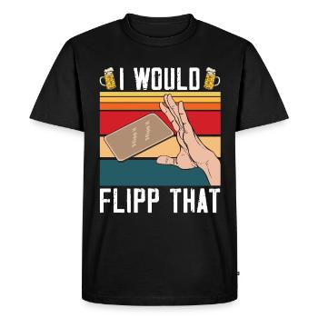 Jeu de dessous de verre Flip Over - T-shirt Premium bio Homme - noir - Devant - Nico (187cm)