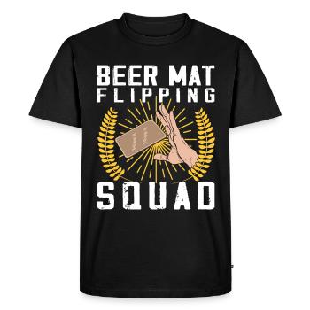 Sous-verres Flip Game bière - T-shirt Premium bio Homme - noir - Devant - Nico (187cm)