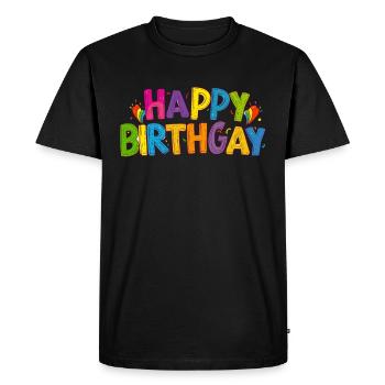 Anniversaire Naissancegay Naissance-gay Gay Gay - T-shirt Premium bio Homme - noir - Devant - Nico (187cm)