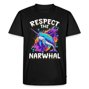 Drôle de Narval Animal Respect Le Narval - T-shirt Premium bio Homme - noir - Devant - Nico (187cm)