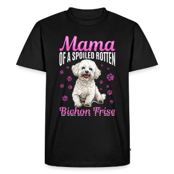 Bichon frisé race chien Mama d’un pourri gâté - T-shirt Premium bio Homme - noir - Devant - Nico (187cm)