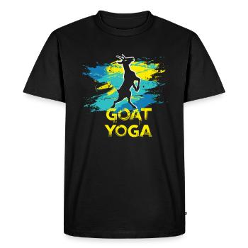 Goat yoga meditation, yoga class, yoga - Men's Premium Organic T-Shirt - black - Front - Nico (187cm)