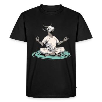 Goat yoga meditation, yoga class, yoga - Men's Premium Organic T-Shirt - black - Front - Nico (187cm)