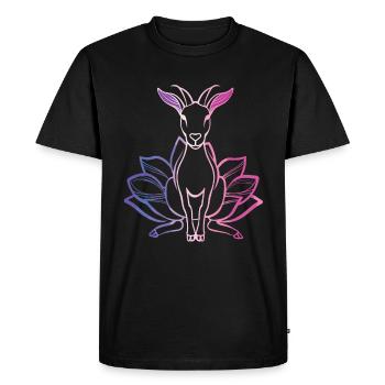 Goat yoga meditation, yoga class, yoga - Men's Premium Organic T-Shirt - black - Front - Nico (187cm)