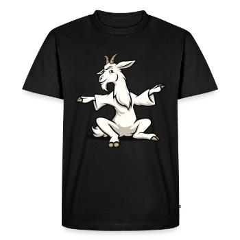 Goat yoga meditation, yoga class, yoga - Men's Premium Organic T-Shirt - black - Front - Nico (187cm)