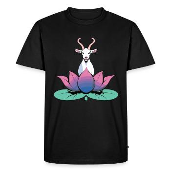 Goat yoga meditation, yoga class, yoga - Men's Premium Organic T-Shirt - black - Front - Nico (187cm)