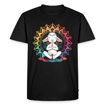 Goat yoga meditation, yoga class, yoga - Men's Premium Organic T-Shirt - black - Front - Nico (187cm)