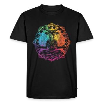 Goat yoga meditation, yoga class, yoga - Men's Premium Organic T-Shirt - black - Front - Nico (187cm)