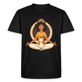 Goat yoga meditation, yoga class, yoga - Men's Premium Organic T-Shirt - black - Front - Nico (187cm)