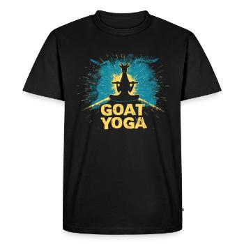 Goat yoga meditation, yoga class, yoga - Men's Premium Organic T-Shirt - black - Front - Nico (187cm)