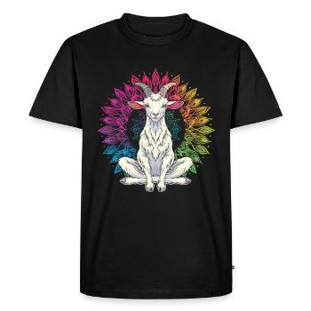 Goat yoga meditation, yoga class, yoga - Men's Premium Organic T-Shirt - black - Front - Nico (187cm)