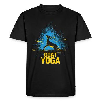 Goat yoga meditation, yoga class, yoga - Men's Premium Organic T-Shirt - black - Front - Nico (187cm)
