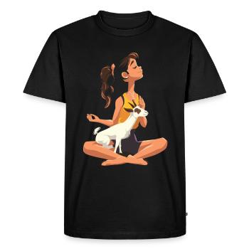Ziegen-yoga-meditation, Yoga-kurs, Yoga - Männer Premium Bio T-Shirt - Schwarz - Vorne - Nico (187cm)
