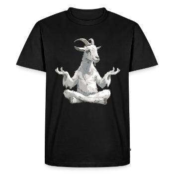 Goat yoga meditation, yoga class, yoga - Men's Premium Organic T-Shirt - black - Front - Nico (187cm)
