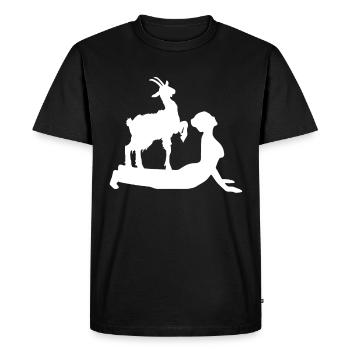 Goat yoga meditation, yoga class, yoga - Men's Premium Organic T-Shirt - black - Front - Nico (187cm)
