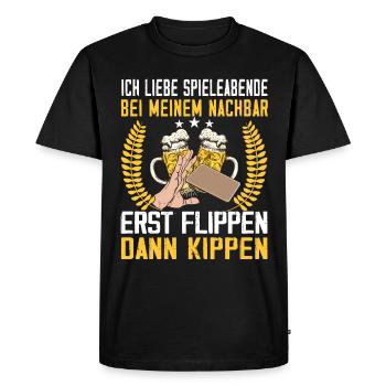 Beer Games with Neighbor Beer Drinker - Men's Premium Organic T-Shirt - black - Front - Nico (187cm)