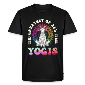 Méditation yoga chèvre, cours de yoga, yoga - T-shirt Premium bio Homme - noir - Devant - Nico (187cm)
