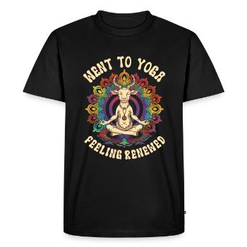 Goat yoga meditation, yoga class, yoga - Men's Premium Organic T-Shirt - black - Front - Nico (187cm)