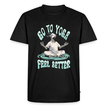 Goat yoga meditation, yoga class, yoga - Men's Premium Organic T-Shirt - black - Front - Nico (187cm)