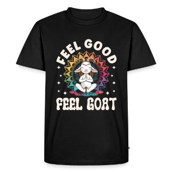 Goat yoga meditation, yoga class, yoga - Men's Premium Organic T-Shirt - black - Front - Nico (187cm)