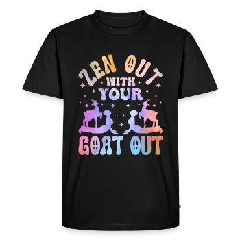 Goat yoga meditation, yoga class, yoga - Men's Premium Organic T-Shirt - black - Front - Nico (187cm)