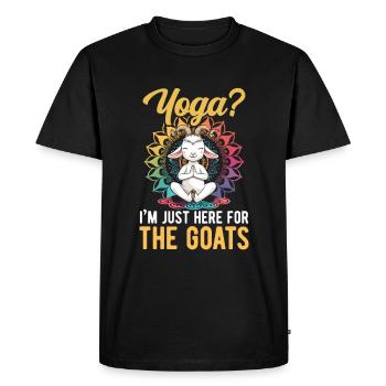 Goat yoga meditation, yoga class, yoga - Men's Premium Organic T-Shirt - black - Front - Nico (187cm)