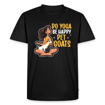Goat yoga meditation, yoga class, yoga - Men's Premium Organic T-Shirt - black - Front - Nico (187cm)