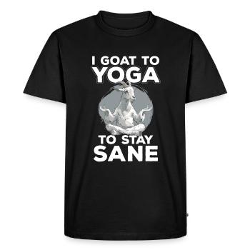 Goat yoga meditation, yoga class, yoga - Men's Premium Organic T-Shirt - black - Front - Nico (187cm)