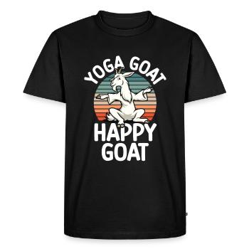 Goat yoga meditation, yoga class, yoga - Men's Premium Organic T-Shirt - black - Front - Nico (187cm)