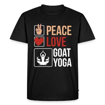 Goat yoga meditation, yoga class, yoga - Men's Premium Organic T-Shirt - black - Front - Nico (187cm)
