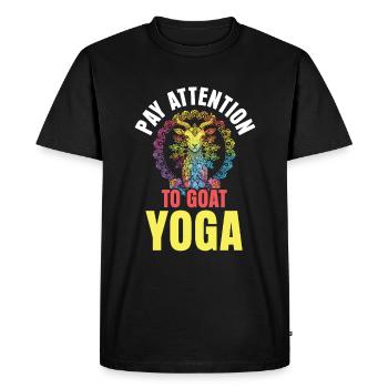 Méditation yoga chèvre, cours de yoga, yoga - T-shirt Premium bio Homme - noir - Devant - Nico (187cm)
