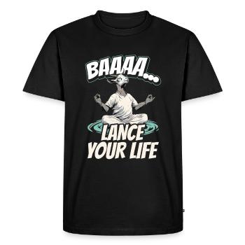 Goat yoga meditation, yoga class, yoga - Men's Premium Organic T-Shirt - black - Front - Nico (187cm)