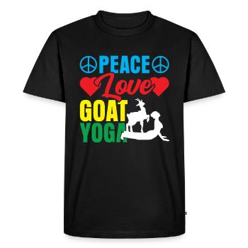Méditation yoga chèvre, cours de yoga, yoga - T-shirt Premium bio Homme - noir - Devant - Nico (187cm)