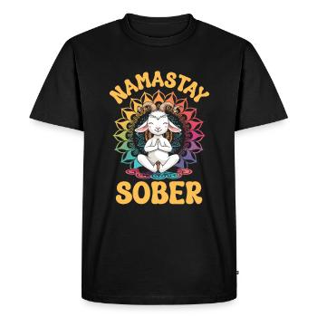 Goat yoga meditation, yoga class, yoga - Men's Premium Organic T-Shirt - black - Front - Nico (187cm)