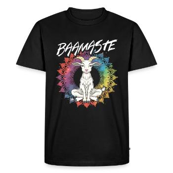Goat yoga meditation, yoga class, yoga - Men's Premium Organic T-Shirt - black - Front - Nico (187cm)
