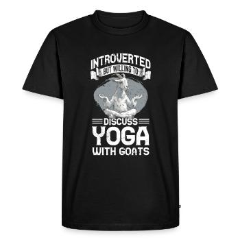 Goat yoga meditation, yoga class, yoga - Men's Premium Organic T-Shirt - black - Front - Nico (187cm)