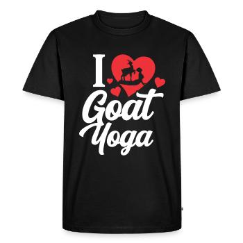 Méditation yoga chèvre, cours de yoga, yoga - T-shirt Premium bio Homme - noir - Devant - Nico (187cm)