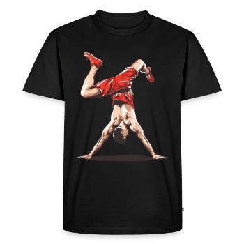 Gymnaste cool de la roue de charrette - T-shirt Premium bio Homme - noir - Devant - Nico (187cm)