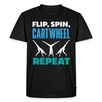 Gymnastique cool de la roue de charrette - T-shirt Premium bio Homme - noir - Devant - Nico (187cm)